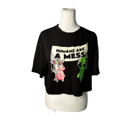 SHEIN black graphic t-shirt Size Small - Picture 1 of 3